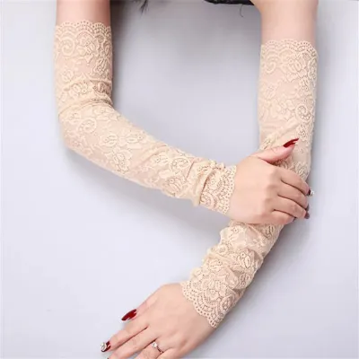 Floral Cotton Half Sleeve Hand Gloves For Ladies (1 Pair)